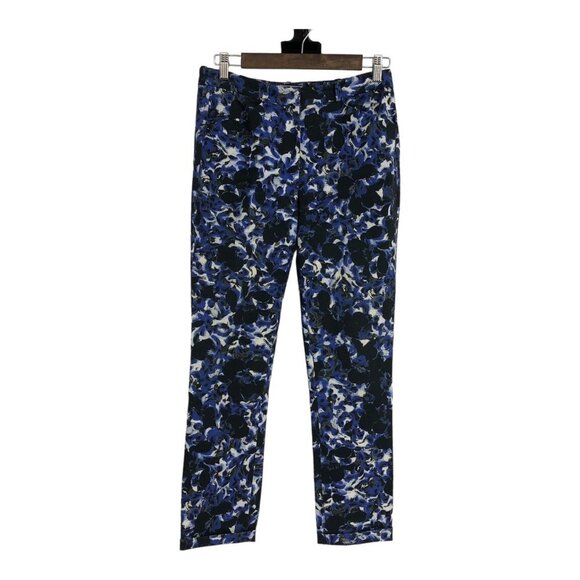 Erdem Esmeralda White and Blue Floral printed Straight leg trousers - Picture 14 of 14